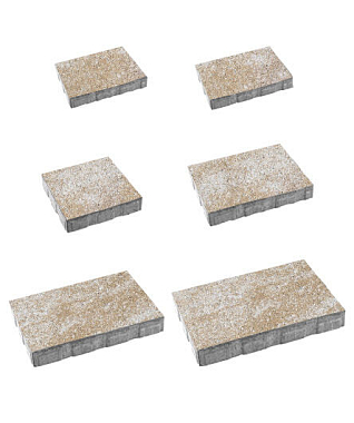 Тротуарная плитка АНТАРА - Искусственный камень Степняк, комплект из 6 видов плит